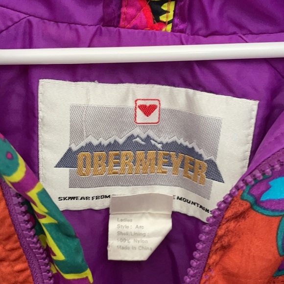 Vintage Obermeyer Half Zip Windbreaker with Insulated Hood - Picture 4 of 14